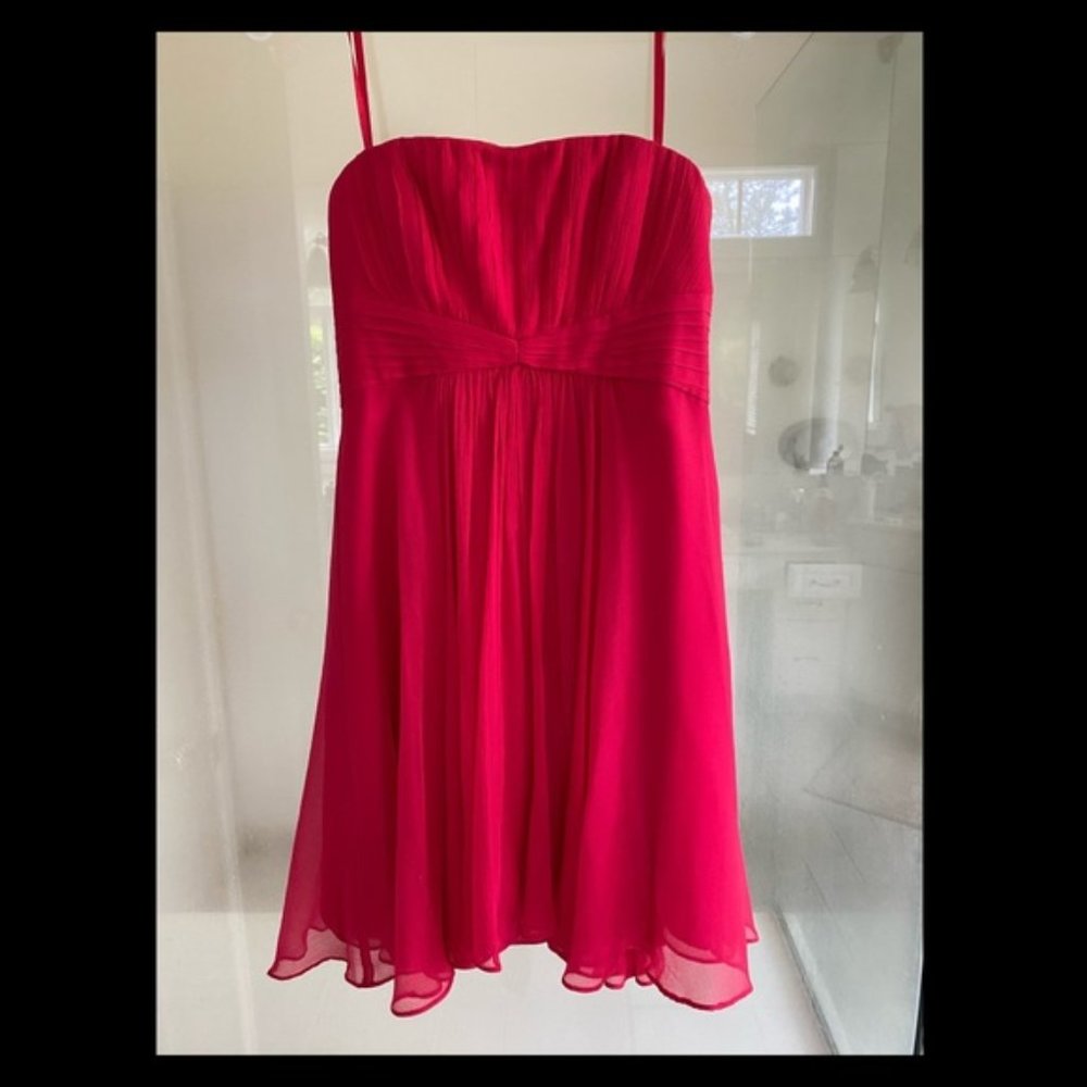 BCBG BCBGMaxAzria Duran Red Silk Cocktail Dress